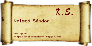 Kristó Sándor névjegykártya